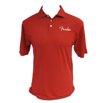 Fender Polo Spaghetti Logo Red M купить