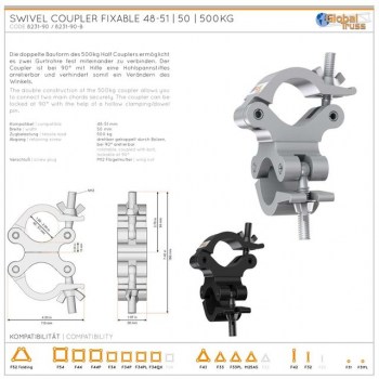 Global Truss Swivel Couple Fixable 48-51/50/500kg купить