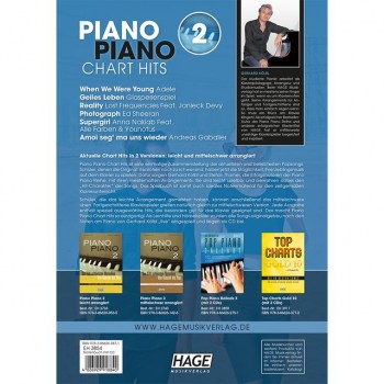 Hage Musikverlag Piano Piano Chart Hits 2 Songbuch und CD купить