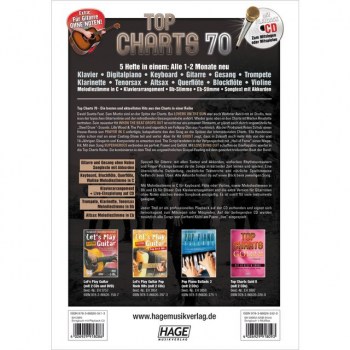 Hage Musikverlag Top Charts 70 Songbuch und CD купить