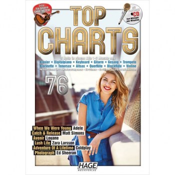 Hage Musikverlag Top Charts 76 Songbuch und CD купить