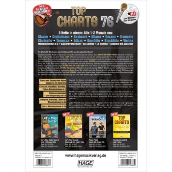 Hage Musikverlag Top Charts 76 Songbuch und CD купить