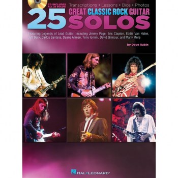 Hal Leonard 25 Great Classic Rock Guitar Solos Dave Rubin, TAB купить