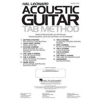 Hal Leonard Acoustic Guitar Tab Method - Book 1 купить