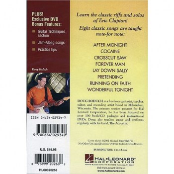 Hal Leonard Eric Clapton - Solo Years Guitar Signature Licks, DVD купить