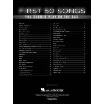 Hal Leonard First 50 Songs You Should Play On The Sax купить