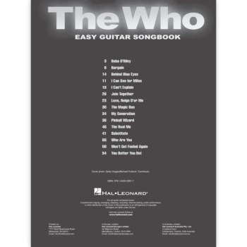 Hal Leonard The Who - Easy Guitar Songbook купить