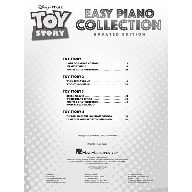 Hal Leonard Toy Story Easy Piano Collection купить
