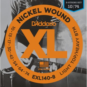 D`Addario EXL140-8 NICKEL WOUND 8-STRING LIGHT TOP/HEAVY BOTTOM 10-74 купить