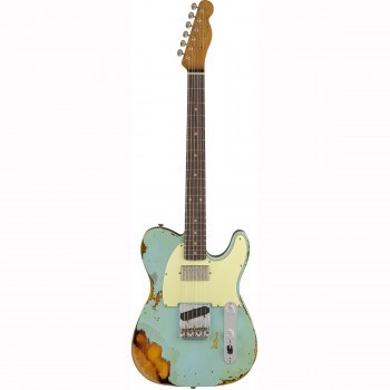 Fender 2018 Ltd Heavy Relic® Reverse Custom Hs Tele® - Aged Daphne Blue Over 3-color Sunburst купить