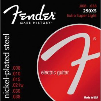 Fender Super 250 Guitar Strings, Nickel Plated Steel, Ball End, 250xs Gauges .008-.038, (6) купить