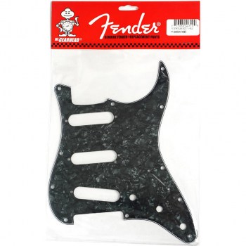 Fender PICKGUARD Standard STRAT -3 SINGLE COILS 11 SCREW HOLES - Black PEARL - 4-PLY купить