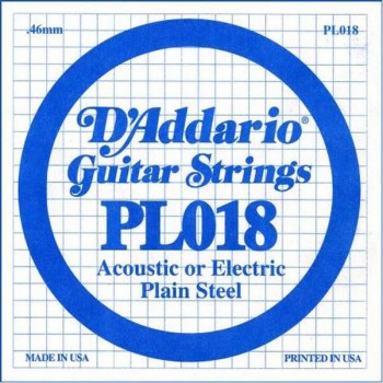 D`addario Pl018 Single Plain Steel 018 купить
