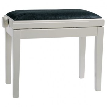 Burghardt B5 Piano Bench white polished Seat Cover Velvet Black купить