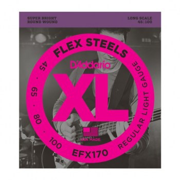 D'Addario Bass Strings Set of 4 EFX FlexSteels 45-100 45-60-85-100, EFX170 купить