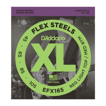 D'Addario Bass Strings Set of 4 EFX FlexSteels 45-105 45-65-85-105, EFX165 купить