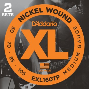 D'Addario Bass Strings XL 50-105 2 Sets 050-070-085-105, EXL160TP купить