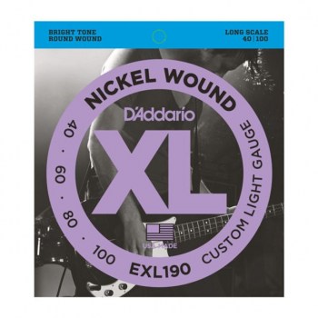 D'Addario Bass Strings XL Nickel 40-100 40-60-80-100, EXL190 купить