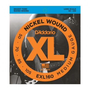 D'Addario Bass Strings XL Nickel 50-105 50-70-85-105, EXL160 купить