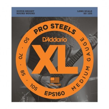 D'Addario Bass Strings Pro Steels 50-105 50-70-85-105, EPS160 купить
