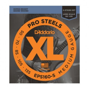 D'Addario Bass Strings Pro Steels 50-135 50-70-85-105-135, EPS160-5 купить