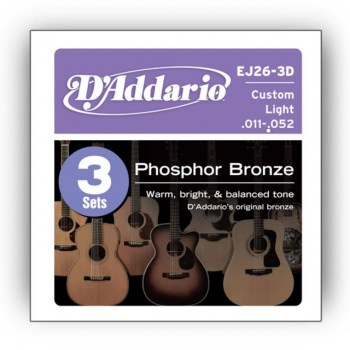 D'Addario A-Guit.Strings EJ26-3D 11-52 Phosphor Bronze 3 Sets купить