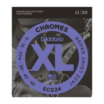 D'Addario E-Guitar Strings ECG24 11-50 Chromes Flatwound купить