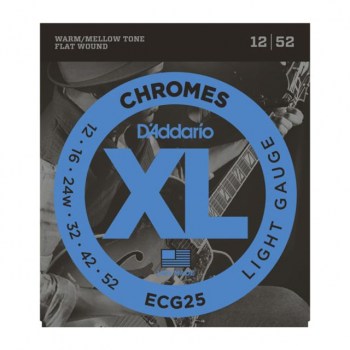 D'Addario E-Guitar Strings ECG25 12-52 Chromes Flatwound купить