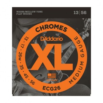 D'Addario E-Guitar Strings ECG26 13-56 Chromes Flatwound купить