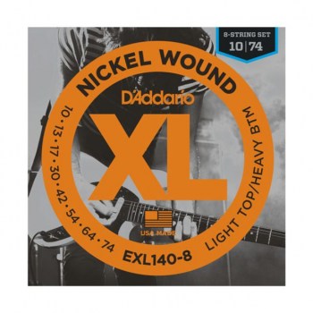 D'Addario E-Guit.Strings EXL140-8 10-74 Nickel Wound 8-String купить
