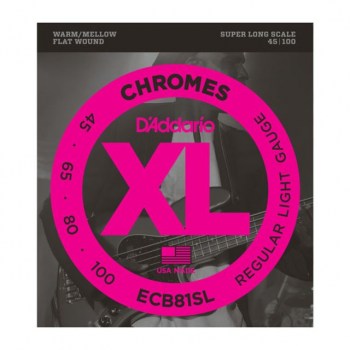 D'Addario Bass Chromes Flat 45-100 45-65-80-100, ECB81SL купить