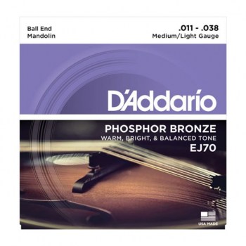 D'Addario Mandolin Strings  EJ70 11-38 Phosphor Bronze Ball End купить