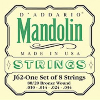 D'Addario Mandolin Strings J62 10-34 80/20 Bronze Loop End купить