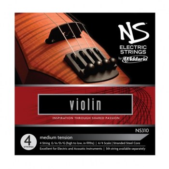 D'Addario NS310 Electric Violin Set 4/4 Scale, Medium Tension купить