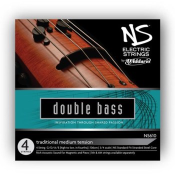 D'Addario NS610 E-Traditional Bass Set 3/4 Scale, Medium Tension купить