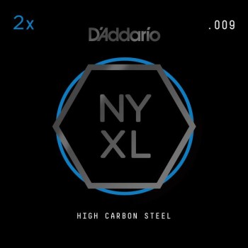 D'Addario NYPL009 Plain Single String 2-Pack - High Carbon Steel купить