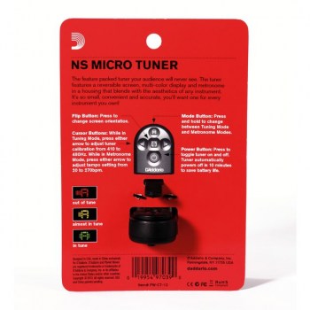 D'Addario CT-12 NS Micro Headstock Tuner купить