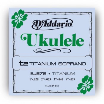 D'Addario Ukulele Strings EJ87S Soprano Titanium 28-33-40-29 купить