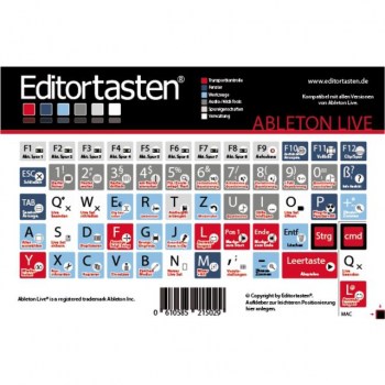 Editor Tasten Editortasten Ableton Live 6-8 Keyboard Sticker Assorment купить