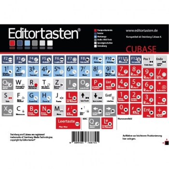 Editor Tasten Editortasten Cubase 4-7 Keyboard Sticker Assorment купить