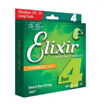 Elixir Bass Strings 45-105 NanoWeb Medium 14077 купить