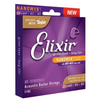 Elixir A-Guit. Strings 13-53 HD 11182 Nanoweb Bronze купить