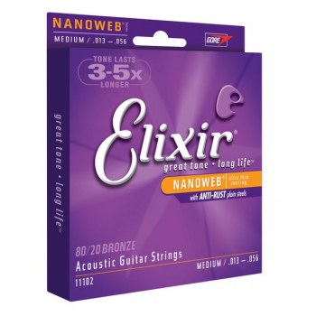 Elixir A-Guitar Strings 13-56 11102 Nanoweb Bronze купить