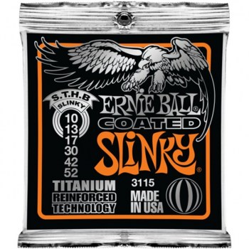 Ernie Ball E-Guitar Strings 10-52 Coated Titanium Skinny Slinky EB3115 купить