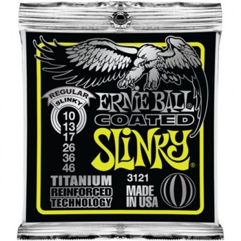 Ernie Ball E-Guitar Strings 10-46 Coated Titanium Regular Slinky EB3121 купить