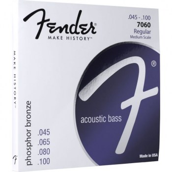Fender 7060 Phosphor Bronze Acoustic Bass Strings Medium Scale 45-100 купить