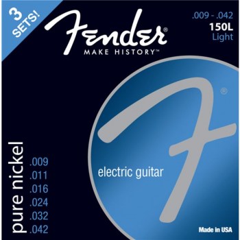 Fender E-Gitarren Saiten 150L 9-42 3-Pack Pure Nickel купить