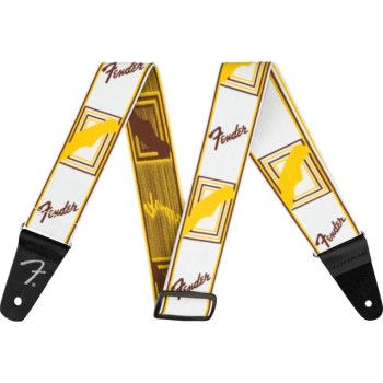 Fender WeighLess Monogram Strap White/Brown/Yellow купить