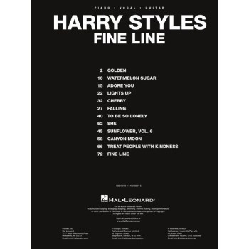 Hal Leonard Harry Styles: Fine Line купить