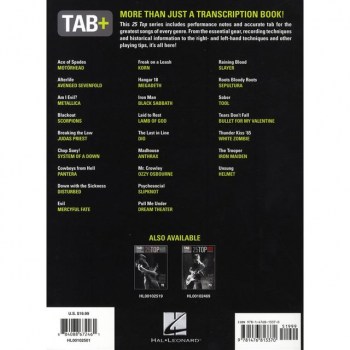 Hal Leonard Tab+: 25 Top Metal Songs Tab. Tone. Technique купить